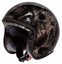 Le Petit BD Black Chromed Motorhelm