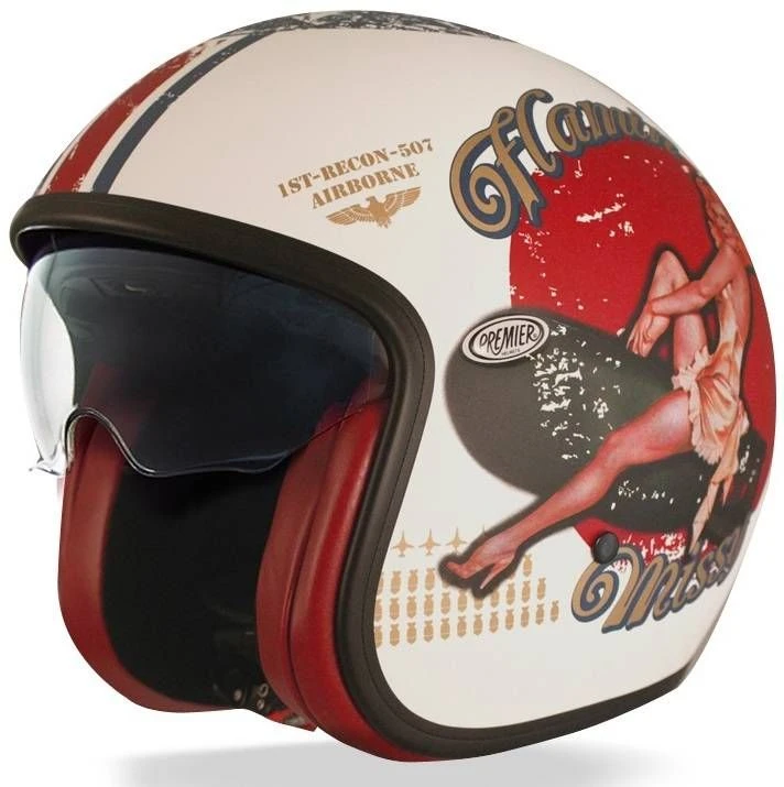 Vintage Pin Up 8 BM Motorhelm